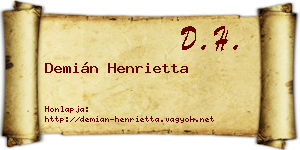 Demián Henrietta névjegykártya